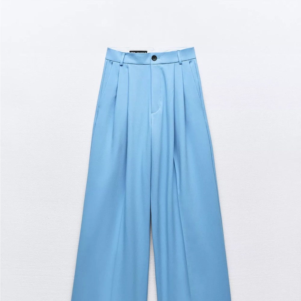 Zara Light Blue Wide Leg Pants